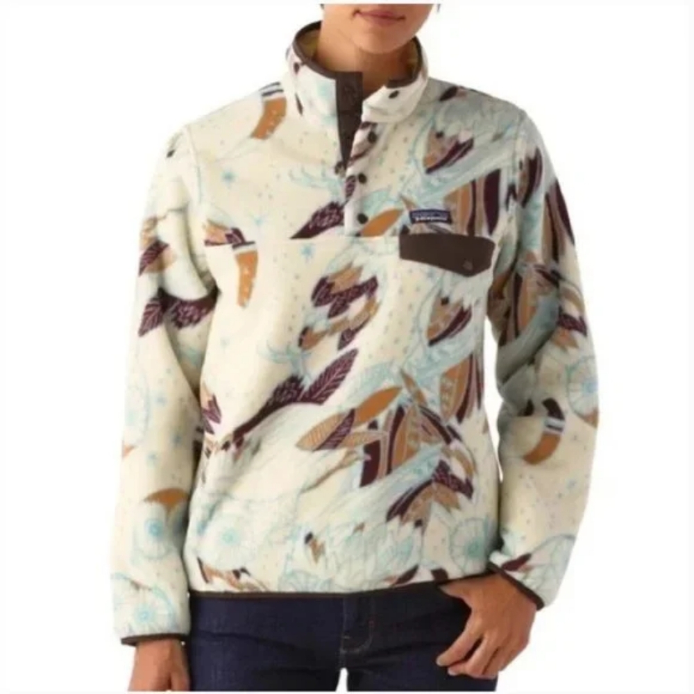 Patagonia Owl Cream and Brown Pullover Sweater